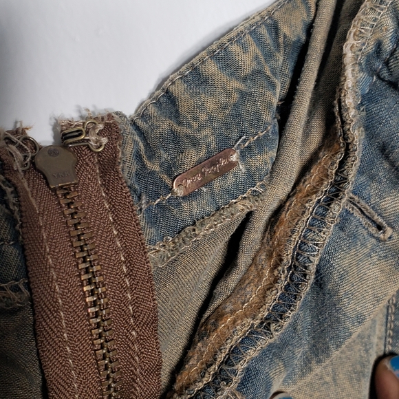 Free people size medium midi length back zip dress. Acid wash - Picture 5 of 7